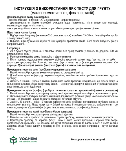 Набір тестів для аналізу ґрунту NPK (макроелементи: азот, фосфор, калій і pH)