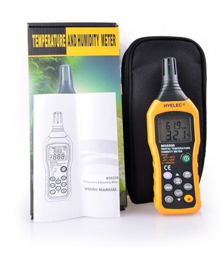 Професійний термо-гігрометр HYELEC MS6508 (0 - 100%; -20°C ... + 60°C), точка роси DEW, WB, пам'ять 99 точ