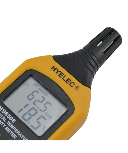 Професійний термо-гігрометр HYELEC MS6508 (0 - 100%; -20°C ... + 60°C), точка роси DEW, WB, пам'ять 99 точ