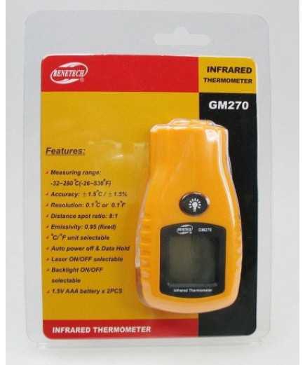 Пірометр Benetech GM270 (від 32 до +280 ºC)