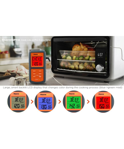 Термометр для м'яса ThermoPro TP-06S (від -9 до +250°C) з виносним датчиком