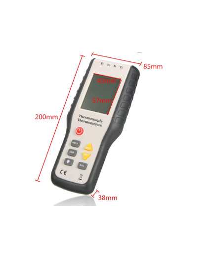 Канальний термометр Xintest HT-9815 (від -200 до +1372 °C) з термопарою К-типу