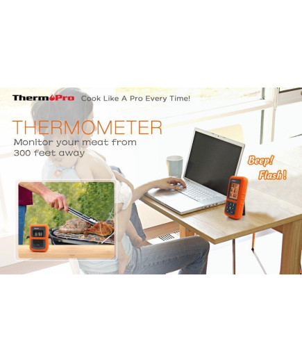 Бездротовий двоканальний термометр (до 100 м) ThermoPro TP-20 з таймером