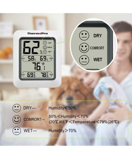 Термо-гігрометр ThermoPro TP-50 (-50°C до 70°C; 10%...99%)