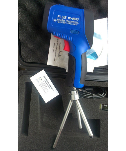Пірометр FLUS IR-865U (-50...+1850 ºC; EMS 0,1-1,0) ПО, Кейс (50:1)