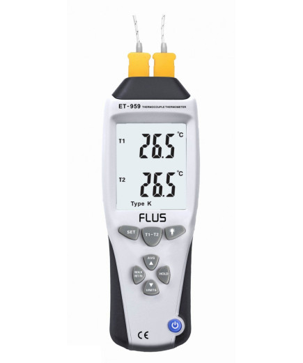 Термометр Flus ET-959 ( TM705 ) з термопарою До ( від -210 до +1100°C ) і J (від-200 до +1372 °С)-типу Ціна з ПДВ