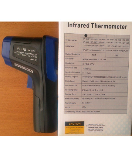 Пірометр Flus IR-826 (-30-350 ℃) EMS 0,1-1,0; DS: 12:1