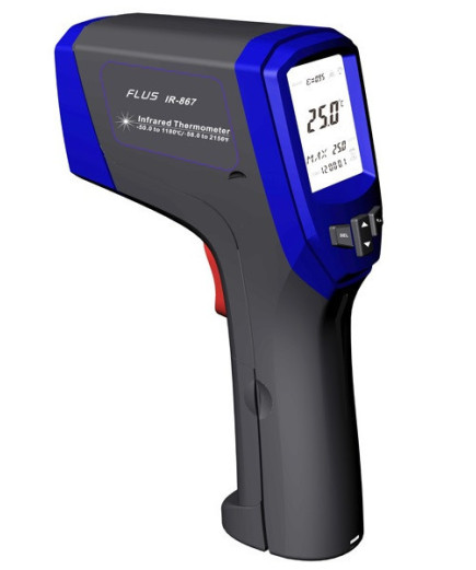 Пірометр FLUS IR-867 з термопарою К-типу (-50 ° с до +1370℃), картою пам'яті,