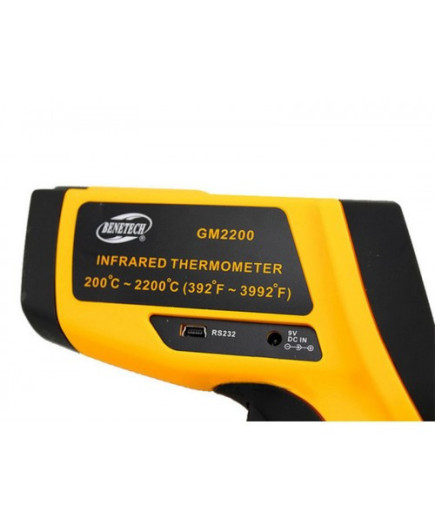 Пірометр Benetech GM2200 (від 200 до 2200 ℃; EMS 0,1-1,0), ПО, Кейс