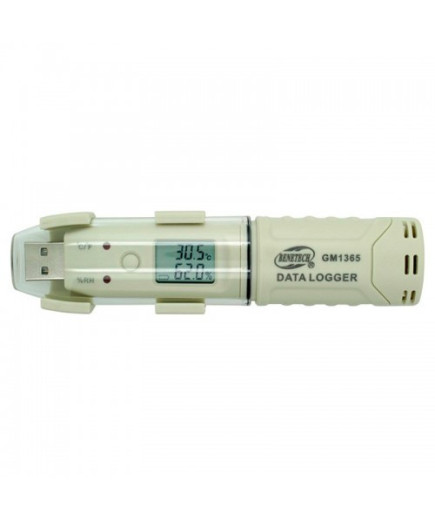Реєстратор температури і вологості Benetech GM1365 (T-30-80 °С; RH: 0-100%) Пам'ять 32256. IP67. Точка роси