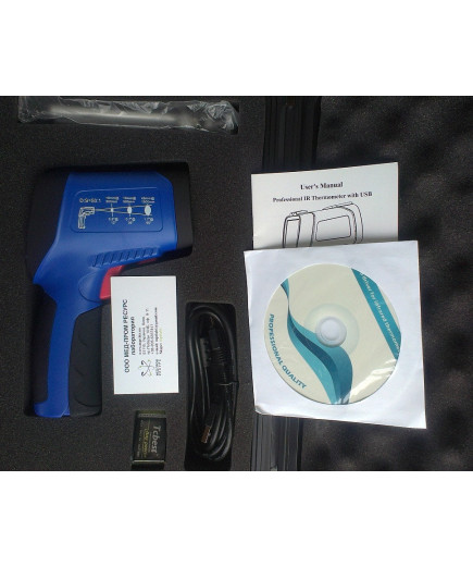 Пірометр FLUS IR-866U (-50...+2250 ºC; EMS 0,1-1,0) ПО, Кейс (50:1)