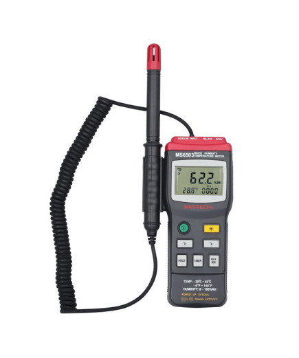 Цифровий термо-гігрометр Mastech MS6505 (Temp: від -20 °C до +60 °C; RH: 0-100%) з виносним датчиком, ЗА