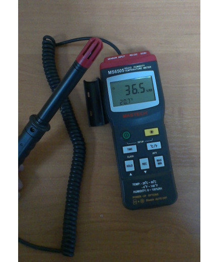 Цифровий термо-гігрометр Mastech MS6505 (Temp: від -20 °C до +60 °C; RH: 0-100%) з виносним датчиком, ЗА
