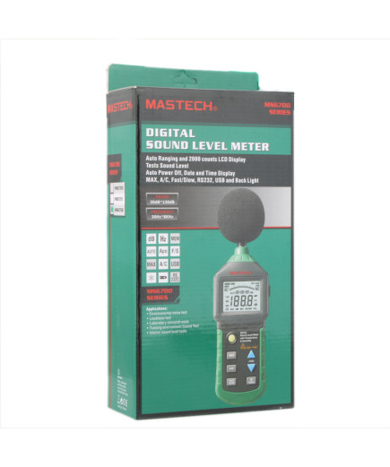 Шумомір Mastech MS6701(30-130 dB) в пило і вологозахищеному прогумованому корпусі,