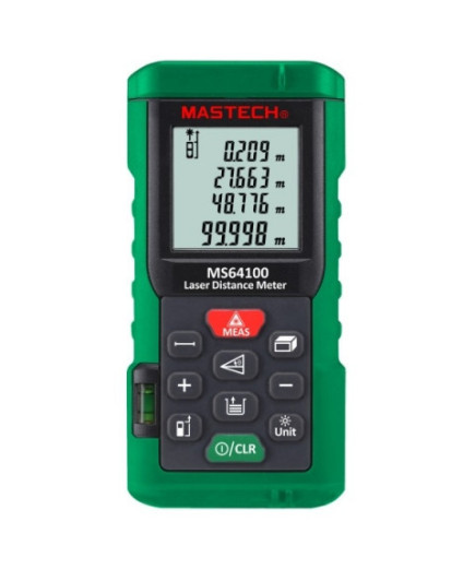 Лазерний далекомір ( лазерна рулетка ) Mastech MS64100 (0,046-100 м) проводить вимірювання V, S, H, пам'ять 99