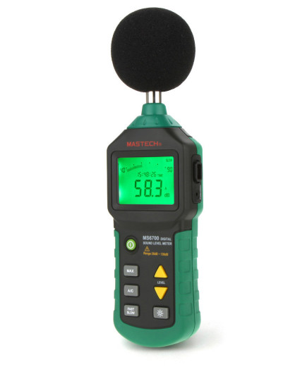Шумомір Mastech MS6700 (30-130 dB) в пило і вологозахищеному прогумованому корпусі