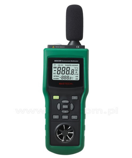 Mastech MS6300 5 в 1: шумомір, анемометр, термометр, люксметр і гігрометр