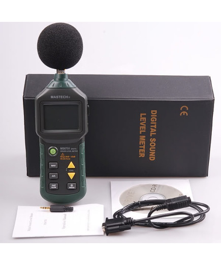 Шумомір Mastech MS6701(30-130 dB) в пило і вологозахищеному прогумованому корпусі,