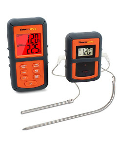 Бездротовий двоканальний термометр (до 100 м) ThermoPro TP-08S (0-300 °С) у прогумованому корпусі