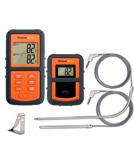 Бездротовий двоканальний термометр (до 100 м) ThermoPro TP-08S (0-300 °С) у прогумованому корпусі