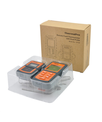 Бездротовий двоканальний термометр (до 100 м) ThermoPro TP-08S (0-300 °С) у прогумованому корпусі