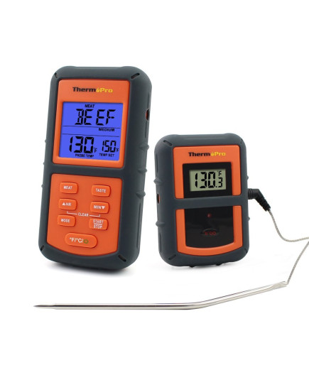 Бездротовий термометр (до 100 м) ThermoPro TP-07S (0-300 °С) у прогумованому корпусі