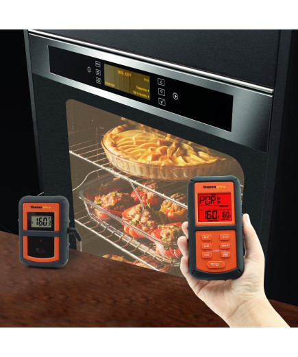 Бездротовий термометр (до 100 м) ThermoPro TP-07S (0-300 °С) у прогумованому корпусі