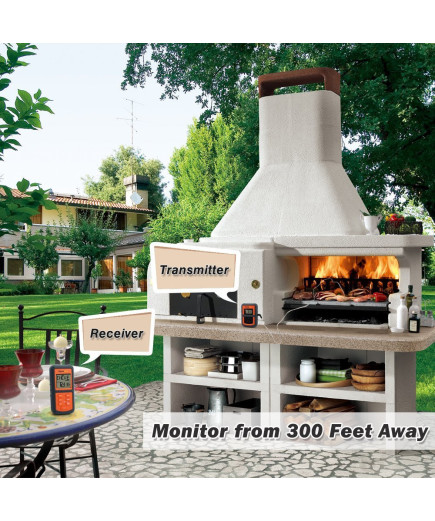 Бездротовий термометр (до 100 м) ThermoPro TP-07S (0-300 °С) у прогумованому корпусі