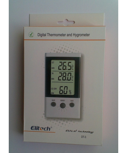 Термо-гігрометр Elitech DT-3 (Великобританія) ( -30°C... +50°C; 20%...99%) з термопарою 1.7 м (-50...+70°C)