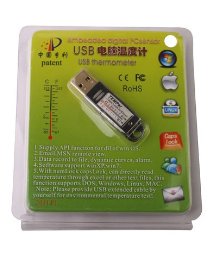 USB реєстратор температури ( даталогер:, термологгер ), діапазон температур -55-+125 ℃