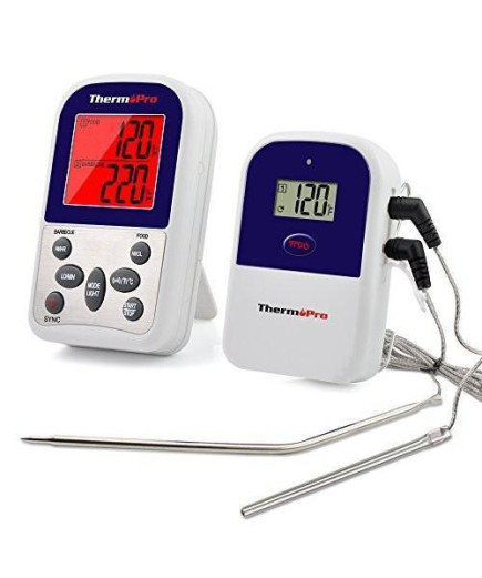 Бездротовий двоканальний термометр (до 100 м) ThermoPro TP-12 (0-300 °С) з таймером
