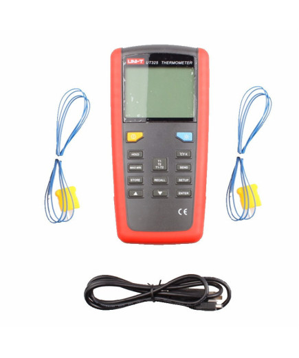 Двоканальний термометр UNIT UT325 (-250~1767℃) з сумісністю з термопарами К,J,T,E,R,S,N типів, ЗА