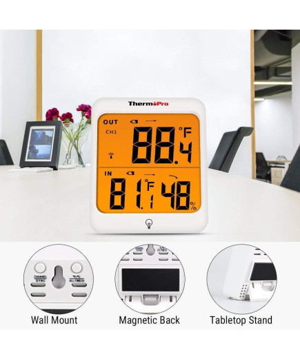 Термогігрометр ThermoPro ТР63А з дистанційним датчиком T° (60 метрів)