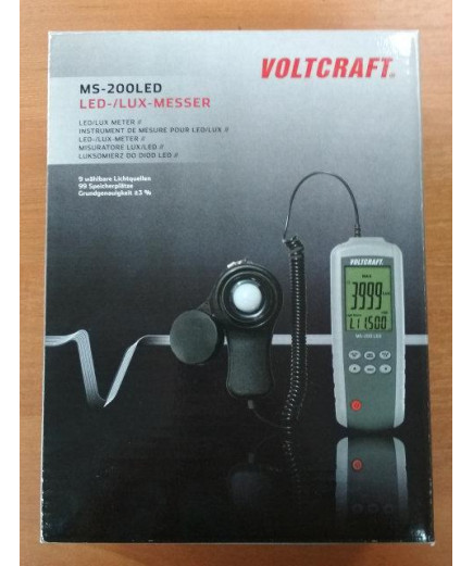 Люксметр Voltcraft MS-200LED 0 - 400000 lx (Lux, Fc, CD (свічки)). Німеччина