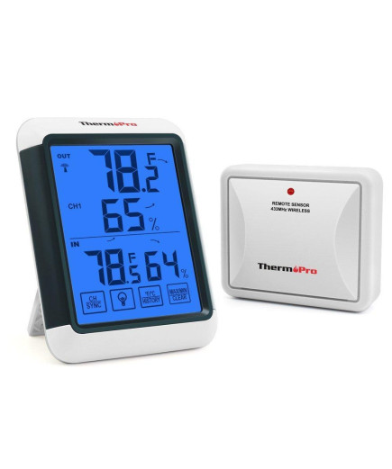 Термогігрометр ThermoPro TP65S / TP65A з дистанційним датчиком T° (60 метрів)