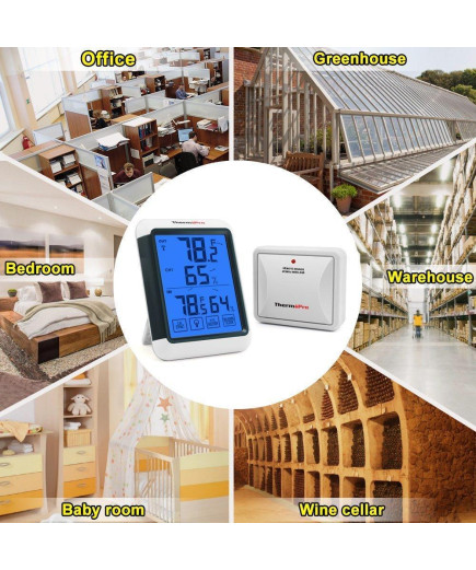 Термогігрометр ThermoPro TP65S / TP65A з дистанційним датчиком T° (60 метрів)