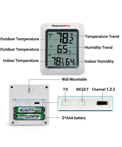 Термогігрометр ThermoPro TP60S з дистанційним датчиком T° (60 метрів)