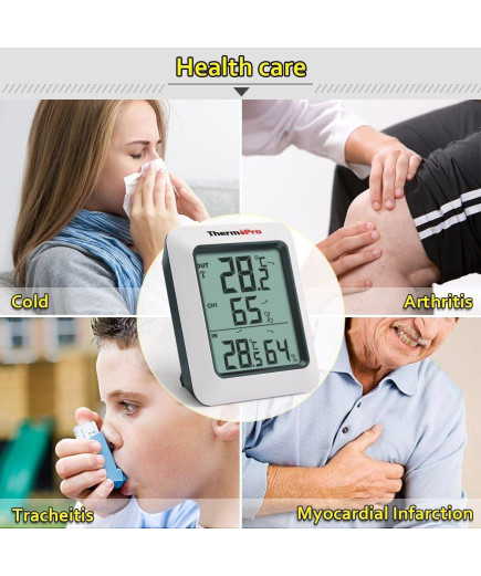 Термогігрометр ThermoPro TP60S з дистанційним датчиком T° (60 метрів)