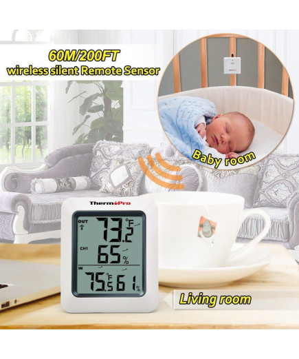 Термогігрометр ThermoPro TP60S з дистанційним датчиком T° (60 метрів)