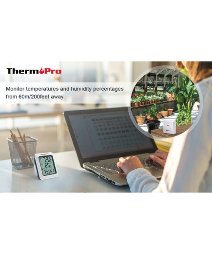 Термогігрометр ThermoPro TP60S з дистанційним датчиком T° (60 метрів)
