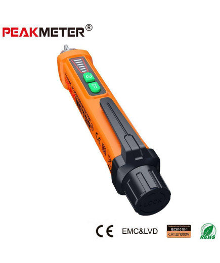 Детектор змінного (AC) напруги Peakmeter PM8908C (12-1000 V / 50/60Hz) зі звуковою та світловою індикацією