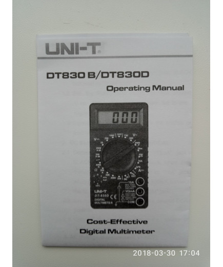 Цифровий мультиметр DT830B (до 1000В, 10А, 2МОм) виробництва UNIT