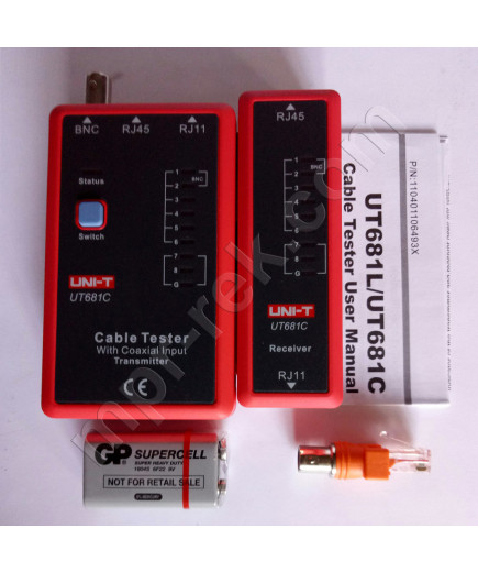Тестер кабелю UNIT UT681C для інтерфейсу RJ45 RJ11 BNC