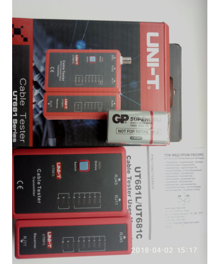 Тестер кабелю UNIT UT681L для інтерфейсу RJ45/RJ11