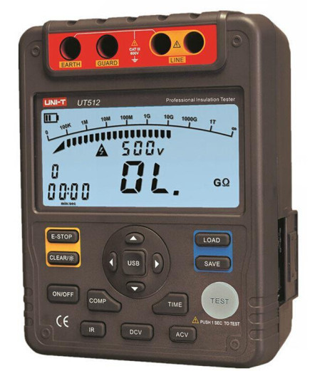 Мегаомметр UNIT UT512 (від 0,5 МОм до 100 000 МОм; від 500 до 2500 В)