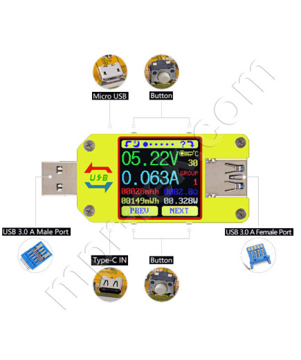 Багатофункціональний USB-тестер RuiDeng UM34
