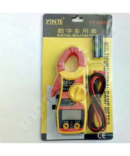 Струмовимірювальні кліщі YINTE YT-0863 (600A, 450/600В, 200кОм, продзвонювання)