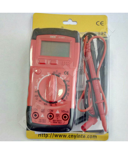 Цифровий мультиметр YINTE YT-0827 (500В, 10А, 2МОм, hFE, тест батарей, продзвонювання)