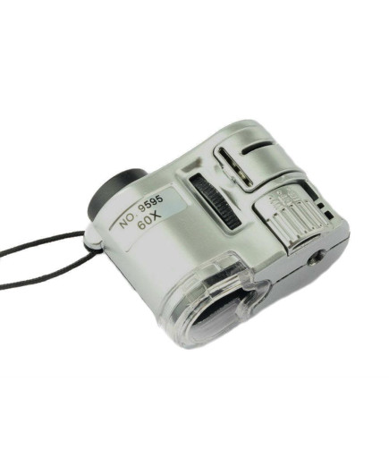 Кишеньковий мікроскоп MG 9595 60X з LED і ультрафіолетової підсвічуванням