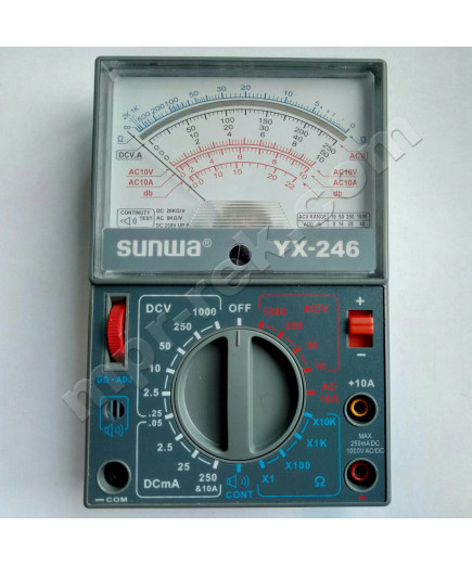 Мультиметр аналоговий SUNWA YX-246 (1000В, 0.25/10A, 20МОм, звукова продзвонювання)